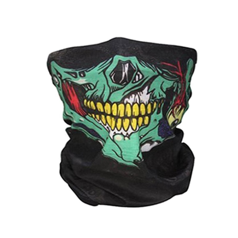 Super Things Black Breathable Seamless Tube Skull Face Mask,2 Motorcycle