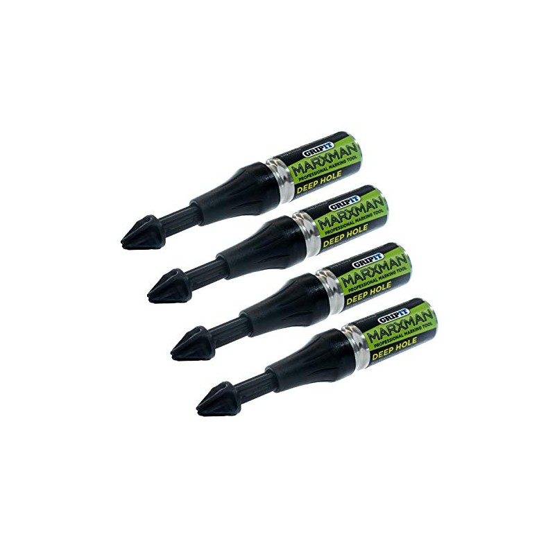 Marxman Deep Hole Chalk Marking Pen x4 Black Deep Marking