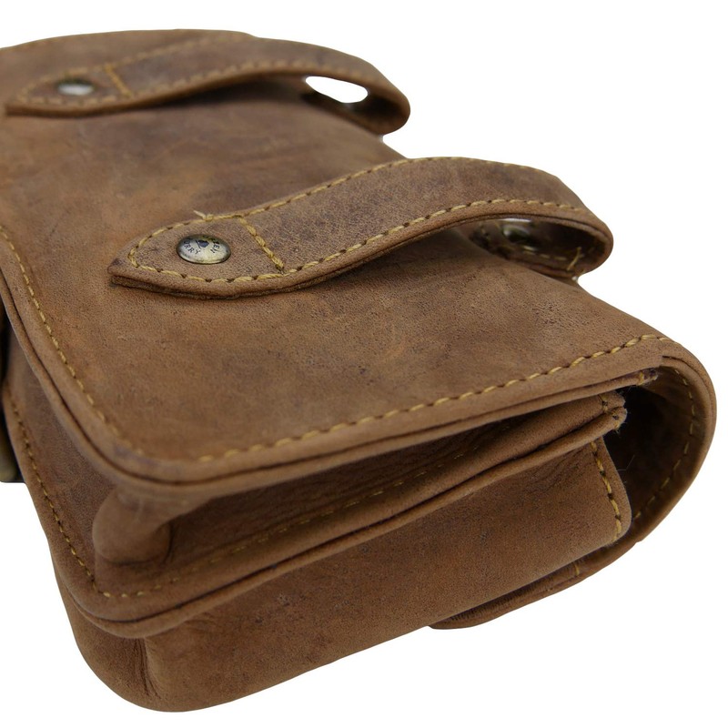 Greenburry Vintage Military Belt Bag Leather 16 cm, brown