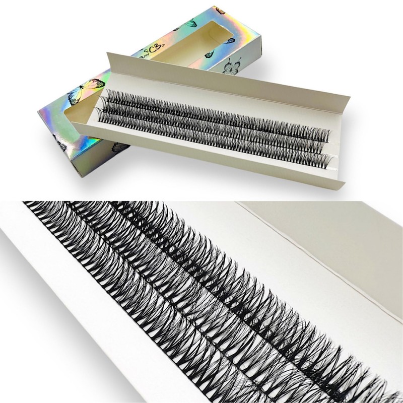 CB 2-Trays Of Clusters Lash Ribbons D-Curl Eyelash Clusters Thin