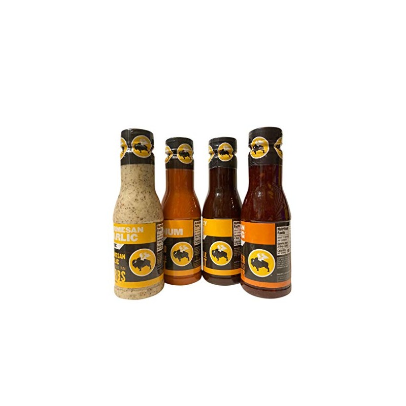 Buffalo Wild Wings Milder Variety Bundle: Parmesan Garlic, Medium, Honey