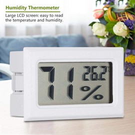 Precise Hygrometer, Digital LCD Thermometer, Indoor Humidity Thermometer, Mini Moisture Monitor, for Indoor Greenhouse, Home, Office (White)