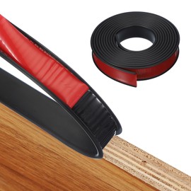 MECCANIXITY TPE U-Shape Edge Banding Self Adhesive Flexible Veneer Edging Trim 1-1/8 Inch x 13ft Furniture Edge Protector for Shelf Cabinet Table Repair Restoration (Black)