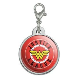 GRAPHICS & MORE Justice League Wonder Woman Athletic Logo Chrome Plated Metal Pet Dog Cat ID Tag