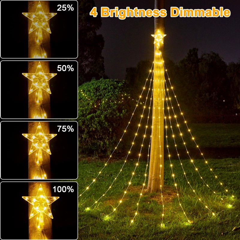 Christmas Tree Lights Waterfall, 9 Pieces 2 m 198 LEDs