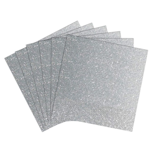 16sheets Silver Glitter Cardstock 12 x 12, Double Sided Thick