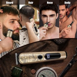 UFREE 【Ufree 10th Anniversary】Professional Beard Trimmer for Men, Electric Razor Shavers, Waterproof Hair Trimmer Cordless Barber Clippers Set, Rechargeable All-in-One Grooming Kit for Mustache, Face, Nose and Body, Gifts Comfort