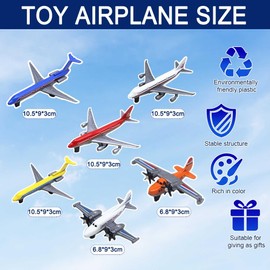 KAOVCXR AirPlane Toys -6 Piece Pull back Plane Toys, Diecast Planes Kids Aeroplane Model for Boys Kids Easy to Play Christmas Birthday Gifts (A)