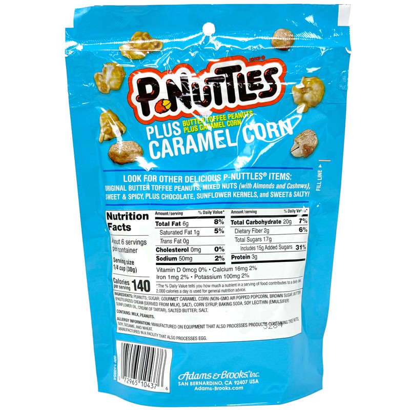P-Nuttles Plus Caramel Corn, Butter Toffee Peanuts and Caramel Popcorn