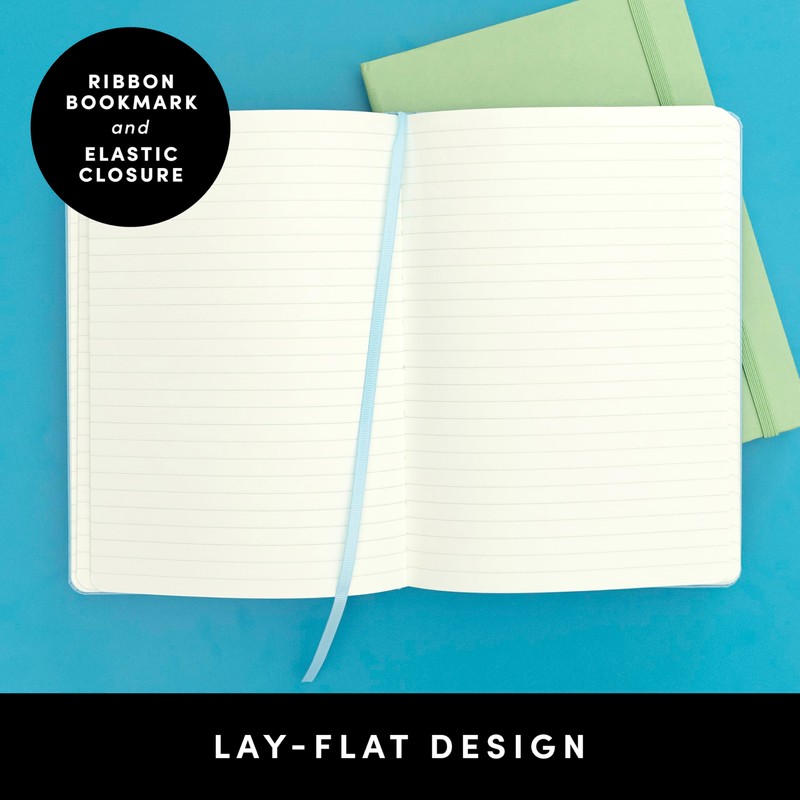 PAPERAGE Lined Journal Notebook, 3 Pack, (Turquoise), 160 Pages, Medium