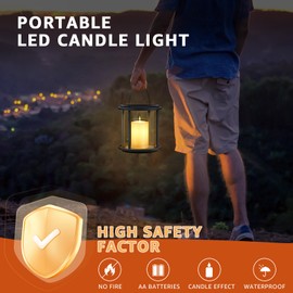 FUYO Hanging Lantern Outdoor，7.6in Decorative Battery Powered Lanterns IP44 with Remote ,Outdoor Table Lamp for Garden, Patio, Camping, Living Room