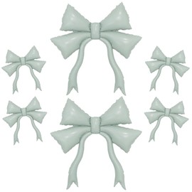 47 Inch Giant Gray Bow Helium Foil Balloons 15 Inch Small Size Mini Coquette Bow Knot Balloons Girl Bow Themed Party Decor for Bachelorette Wedding Baby Shower Birthday Party Decorations for Girls