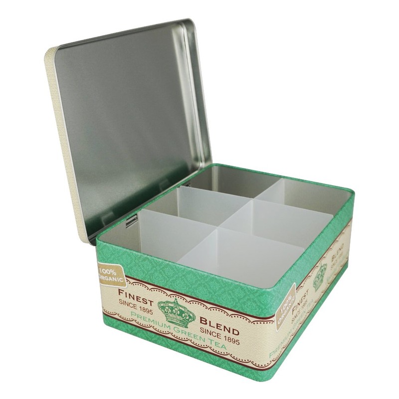 Vintage Retro Herbal Tea Tin (Green)