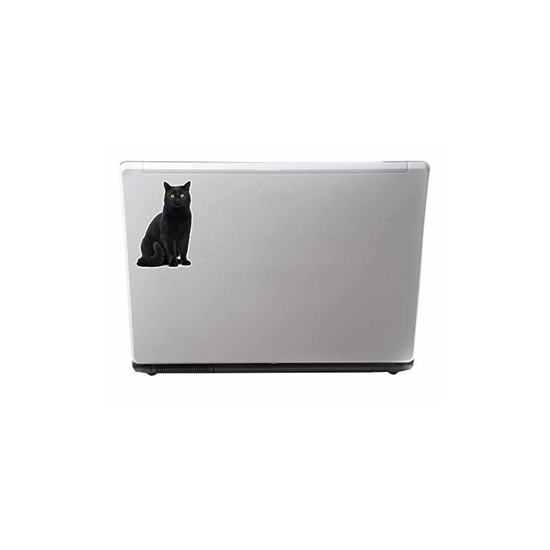 2 x 10cm Black Cat Vinyl Sticker Decal Laptop Tablet