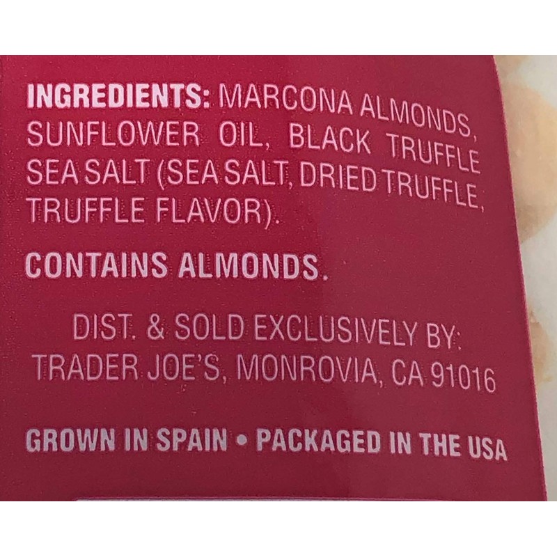 Trader Joes Nuts Roasted & Salted Truffle Marcona Almonds -