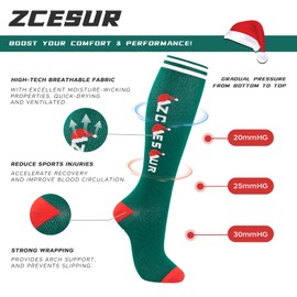 zcesur Cute Compression Socks for Women & Men 3 Pairs 15-20mmHg Nurses,Pregnancy,Travel,Holiday