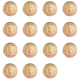 ftiemlovde 15 Novelty Brass Gold Buttons for Blazer ，Vintage Large Buttons Metal for Sewing Cardigan，Antique Decorative Pant Button for Crafting，Sparkly Jacket Button Women（C15 20 mm）