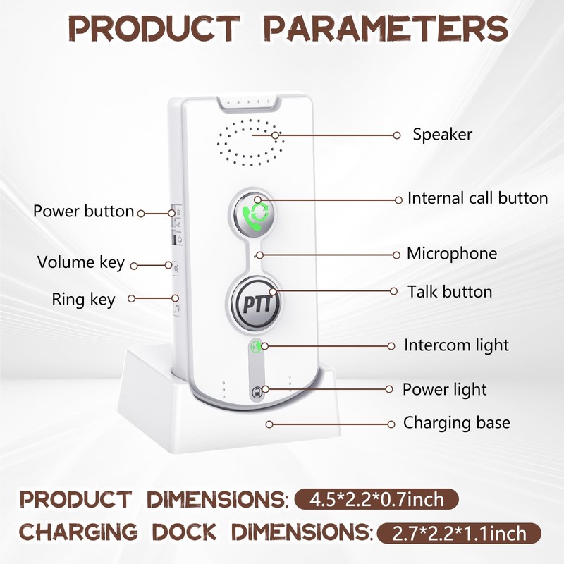 2-Way Call Wireless Voice Intercom System 1000 m, Intelligent Voice