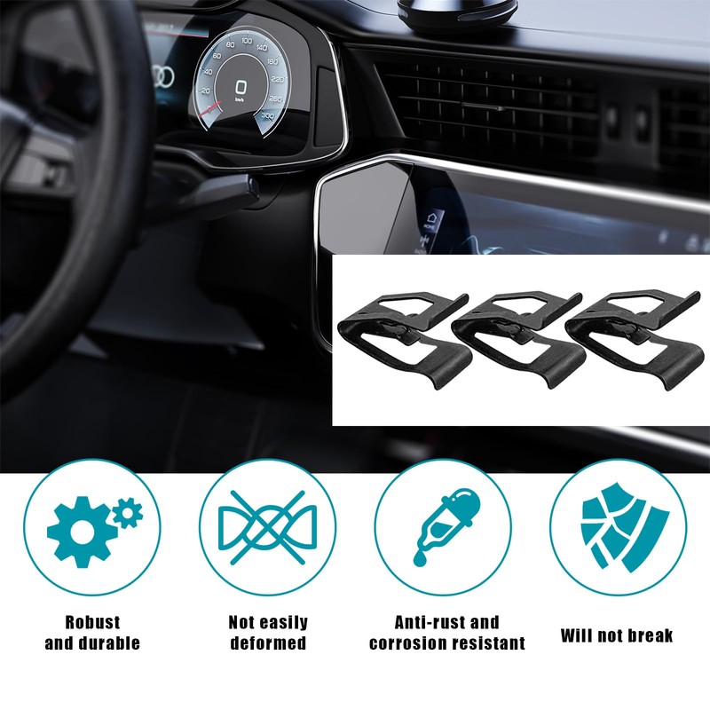 Augeny 10 PCS Dashboard Trim Clips, Metal Car Front Console
