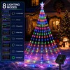 Solar Christmas Tree Waterfall Lights for Outdoor Decor – 9-Strand