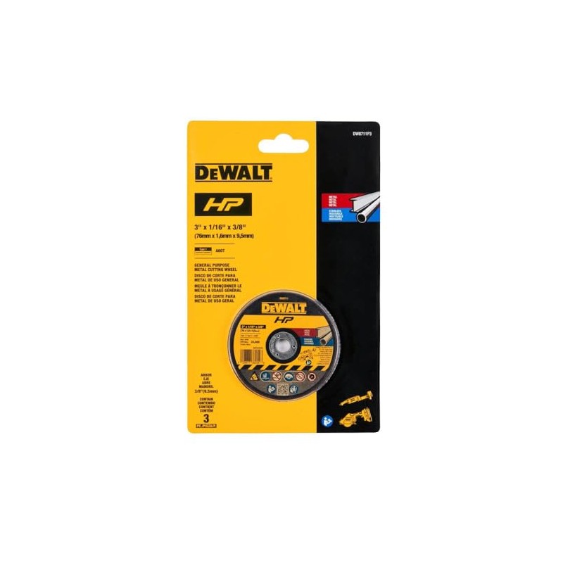 Dewalt 3IN Bonded Cutting Wheel 3PACK (DW8711P3)