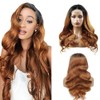 Weeybay 4x4 Body Wave Lace Front Wigs 1B/30 Black Root