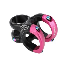 INFINAUTO Bicycle Handlebar Short Stem, 35 mm Stem 40 mm, Bicycle Road Bike MTB BMX Fixie Gear Cycling, 0 Degree Rise Cycles Short Stem, Black Pink, Pack of 1