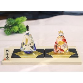 Craftsman House Peach Festival Hina Doll Handmade Glass Hina Doll (Stand)