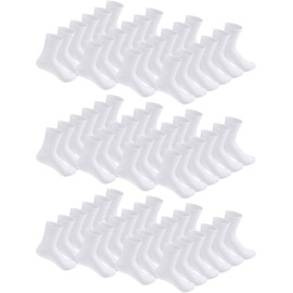 Tarpop 100 Pairs Bulk Mens Socks Moisture Wicking Casual Sports Ankle Socks for Homeless Unisex Adult Men Women(White,9-12,Classic)