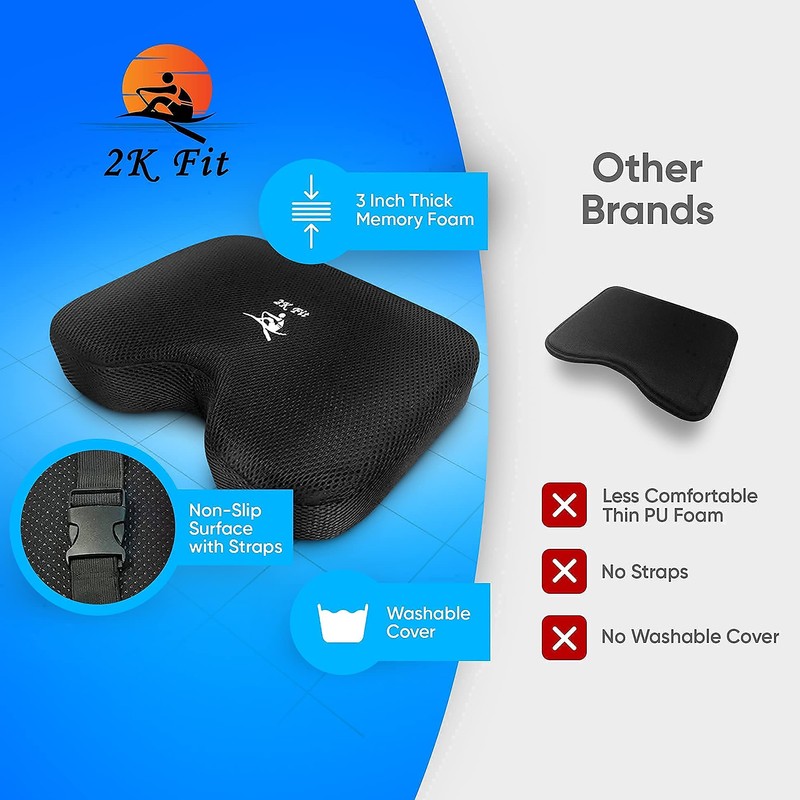2K Fit Rowing Machine Seat Cushion (Model 2) for The