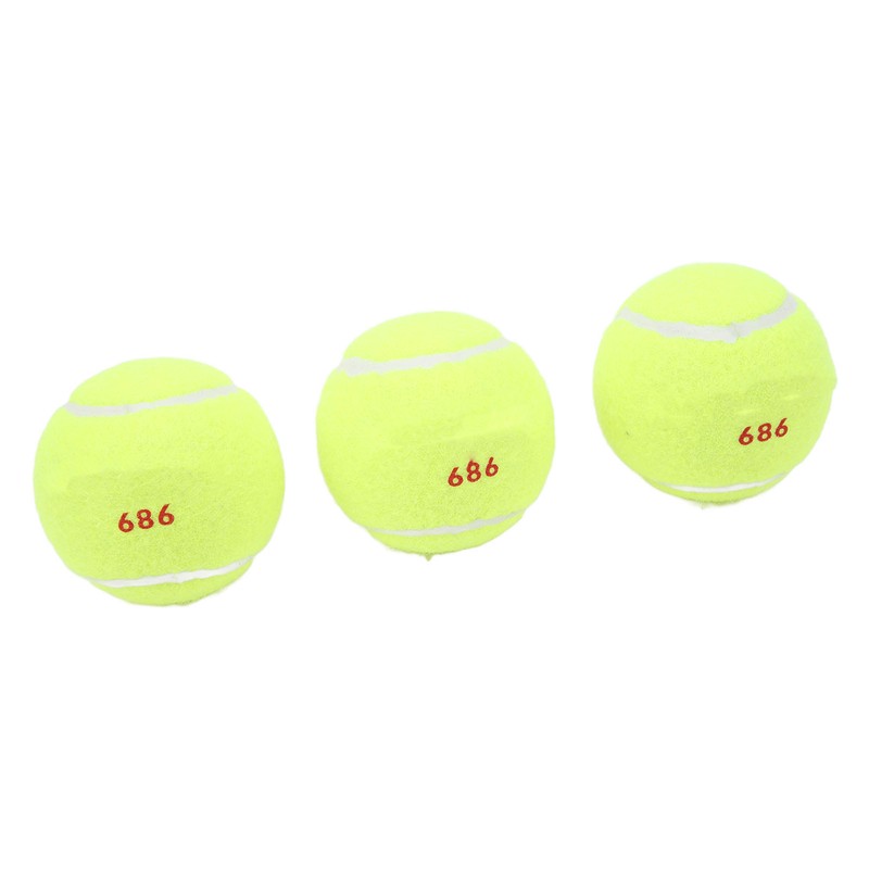 3Pcs Training Tennis Balls 2.6in Chemical Fiber Silicone Accurate Portable