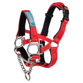 Big Dog Styles Head Collar, Made in UK for Large and Giant Breeds, Maximum Control, Stop Pulling, Anti Chew, Stainless Steel Fittings, Fully Lined. (Red, 3)
