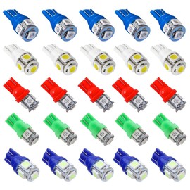 BlyilyB Mix color Replacement Stock # 194 T10 168 2825 W5W 175 158 W5W Bulb 5050 5 SMD LED Light 12V Car Interior Lighting For Map Dome Lamp Courtesy Trunk License Plate Dashboard Parking Lights