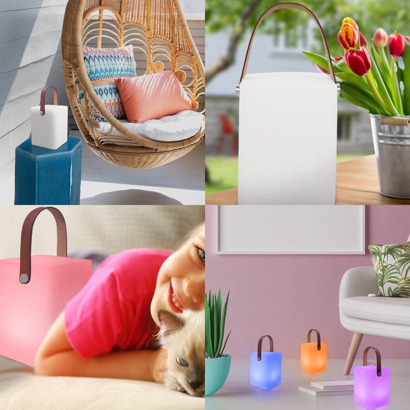 Outdoor Table Lamp with Remote Control, Warm White, 8 Colours,