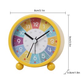 WMLBK Alarm Clock, Kids Alarm Clock, Children's Alarm Clock, Silent Non Ticking Analog Alarm Clock with Night Light, Children's Digital Learning Clock for Boys Girls Bedroom Desk Bedside (Yellow)