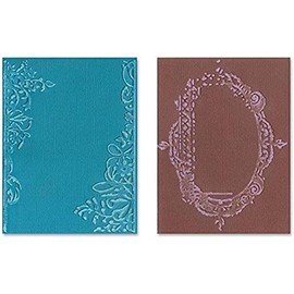 Sizzix Texture Fades A2 Embossing Folders 2/Pkg-Fancy & Floral Frames By Tim Holtz
