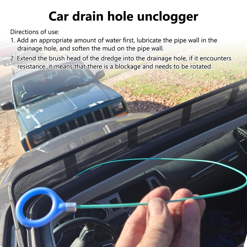 NGHEY 196 Inch Car Sunroof Drain Hole Unclogger, Flexible Drain
