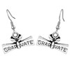 Charm Buddy Graduation Mortar Board & Scroll Dangle Drop Earrings