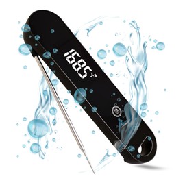 MINIMARG Digital Meat Thermometer with Long Probe & Auto On/Off – 0.5s Instant Read, IP67 Waterproof Magnet back-Bright LED Display-Accurate Temperature Thermometer for Oven Food Kitchen BBQ & Grill