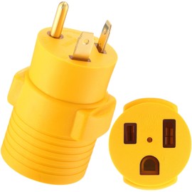 Kanayu TT-30P to 6-50R 30 Amp to 50 Amp Welder Adapter Compatible with NEMA, 3 Prong Generator RV Male Plug to Welder Female Receptacle, Generator RV EV Plasma Cutter Adapter