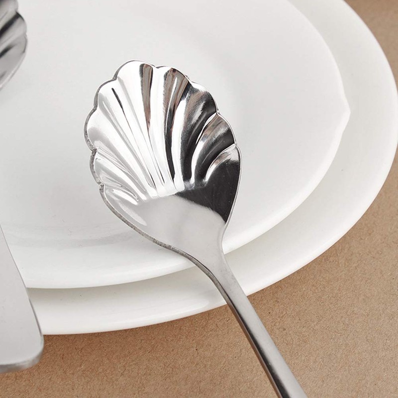 BESTONZON Set of 4 Creative Stainless Steel Shell Shape Dessert
