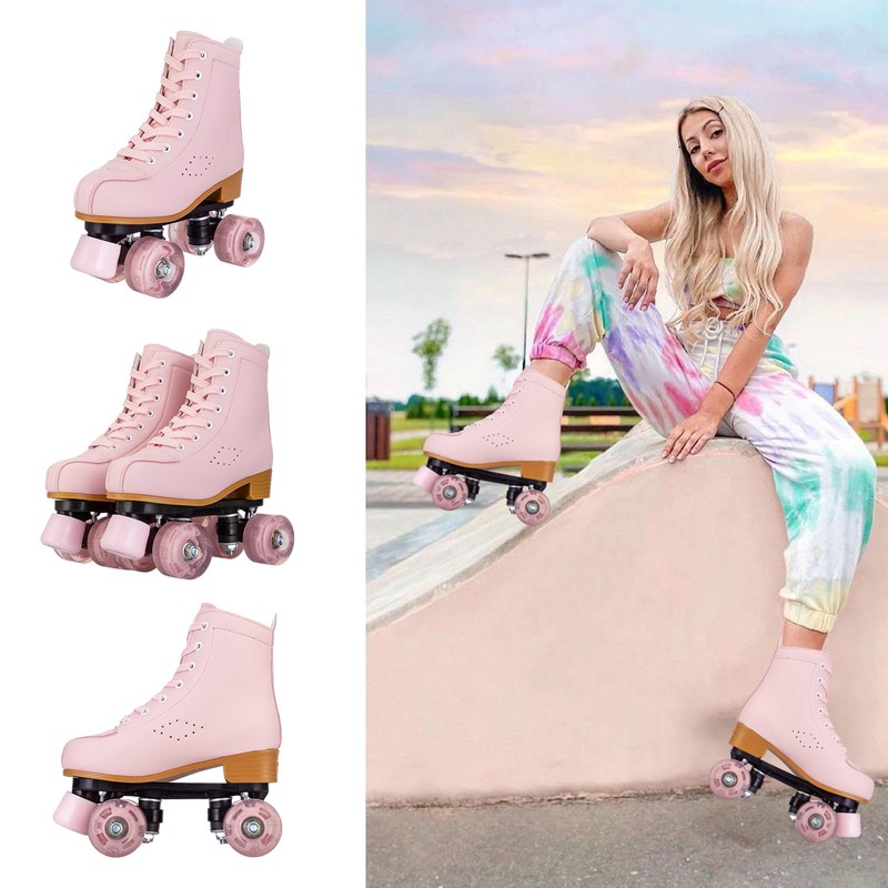 Silvertree Roller Skates for Women and Girls PU Leather High-top