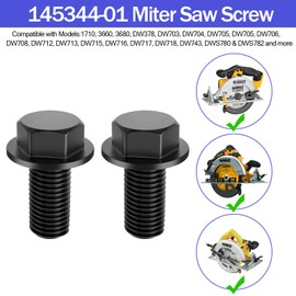 M8 145344-01 Miter Saw Blade Bolt Replacement Clamp Bolt DW703 DW704 DW705 DW706 DW708 DW712 DW715 DW716 DW718, Part Number 14534401, N436564-2pcs