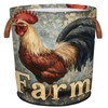 Mozaigos Rooster Laundry Basket Farm Waterproof Collapsible Hamper With Handles Oxford Cloth Dirty Clothes Tote for Bathroom, Bedroom, Living Room