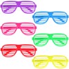 6pcs Neon Shutter Shades Sunglasses Novelty Neon Glasses 80's Party