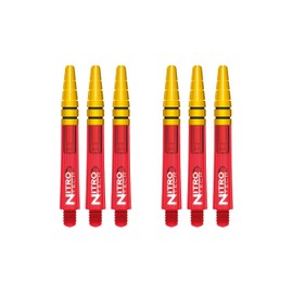 RED DRAGON Nitrotech Intermediate Red and Gold Dart Stems - 2 sets per pack (6 stems in total)