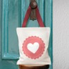 Style In Print Canvas Tote Reusable Shopping Bag Heart Shape