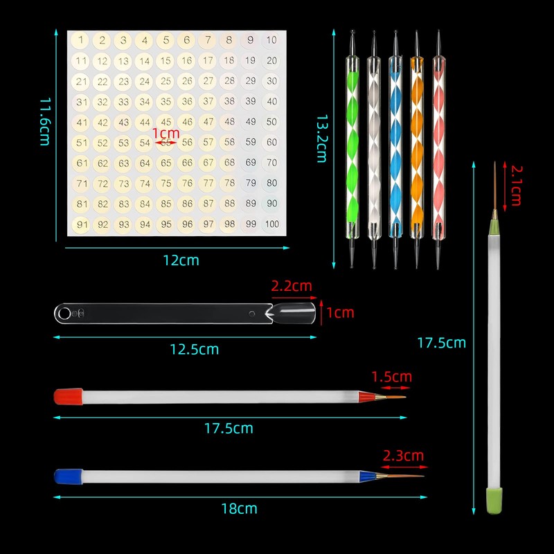 ATOMUS 100pcs Transparent Nail Display Nail Tips Nail Art Tips
