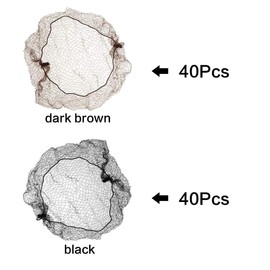 Clyhon Pack of 80 Invisible Hair Nets Elastic Hair Nets Elastic Edge Mesh Ballet Buns Hair Nets Hair Net for Wigs Knot Rings Bun Cover Skate Tool Hair Net Night (Black & Dark Brown)