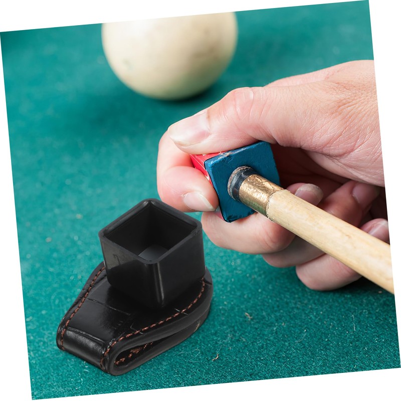 SAFIGLE Ergonomic Leather Chalk Holder for Pool Cues Durable Billiard